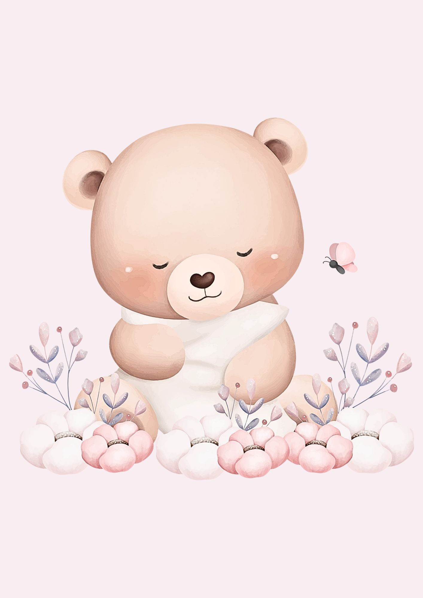 Bjørnens Drømmestund - Plakat med sovende bamse