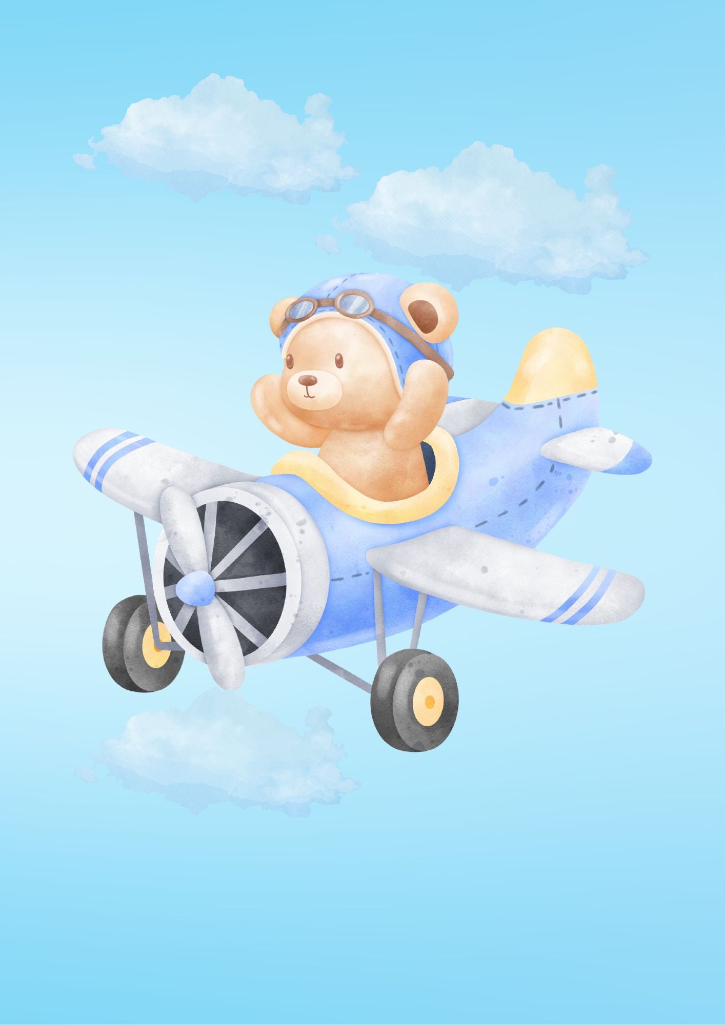 Luftens Lille Eventyrer- Plakat med flyvende bamse