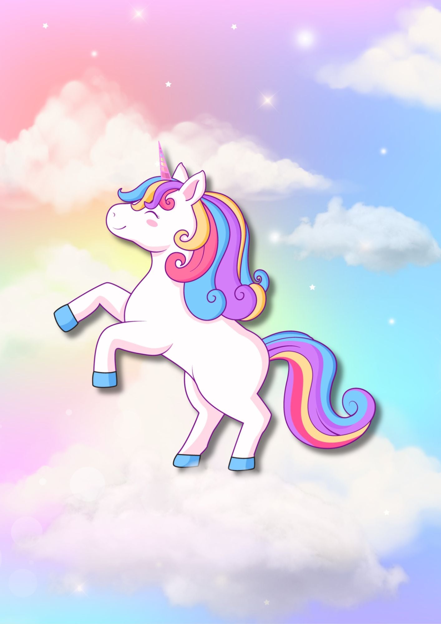 Drømmende Enhjøring - Magisk Plakat til Barnerommet