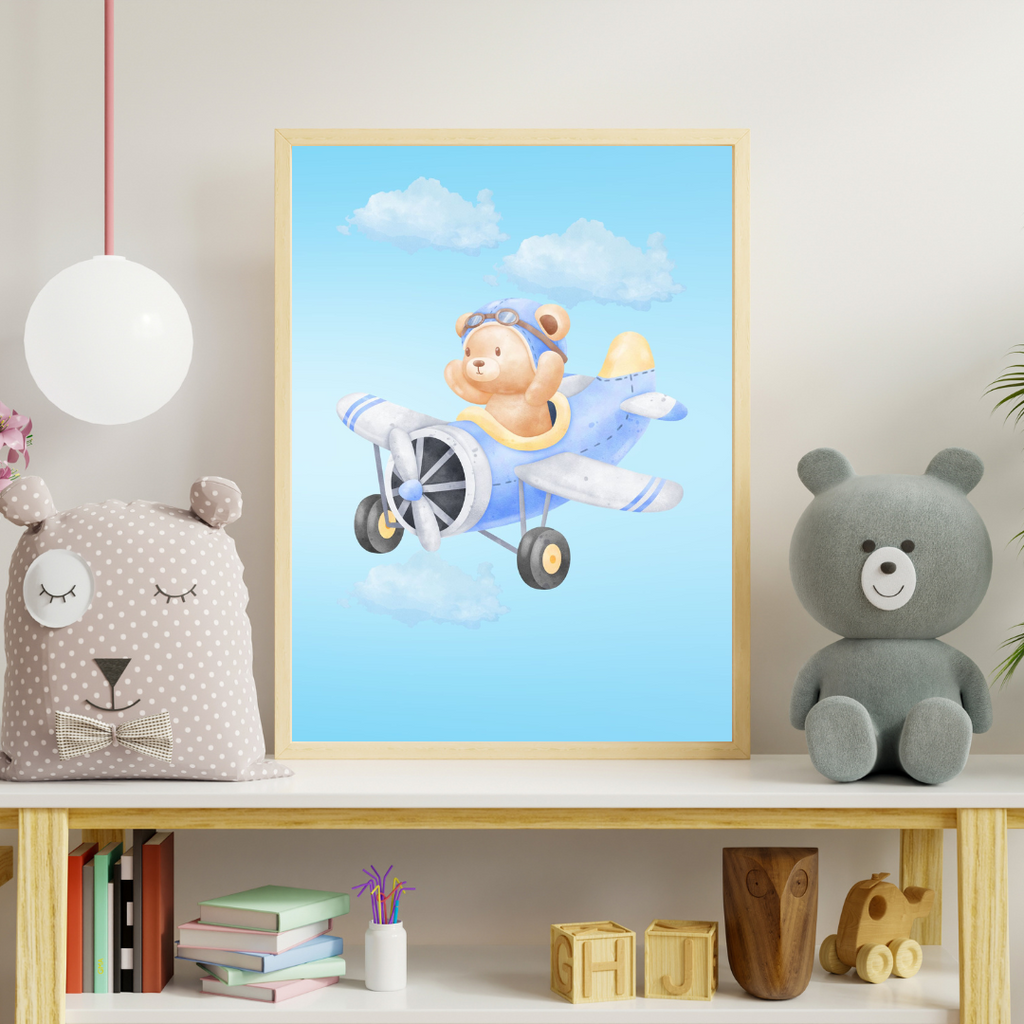 Luftens Lille Eventyrer- Plakat med flyvende bamse