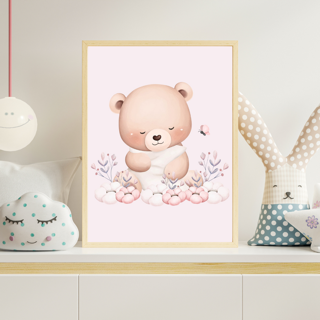 Bjørnens Drømmestund - Plakat med sovende bamse
