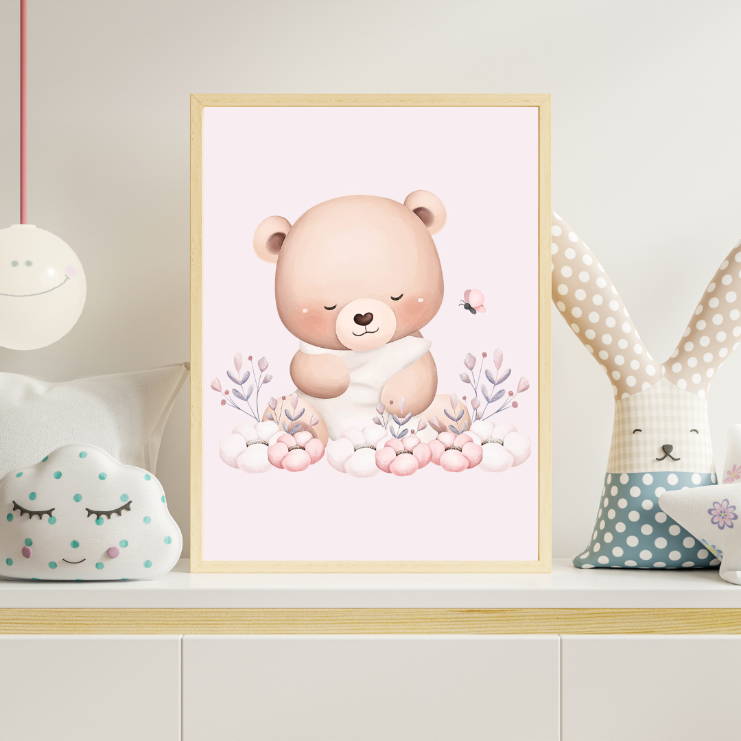 Bjørnens Drømmestund - Plakat med sovende bamse