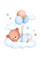 Ballongdrøm med Bamse- Blå